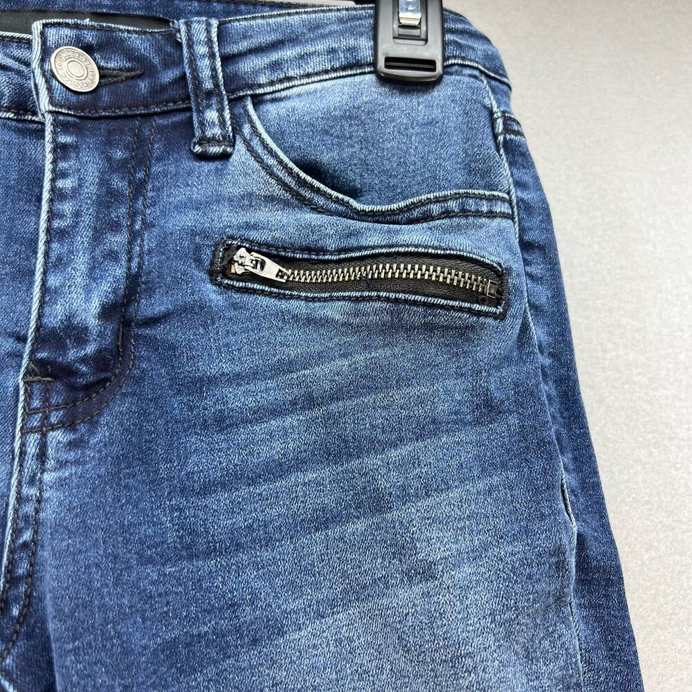 KanCan Jeans Women's Size 26 (5) Blue Moto Multi Zipper Pockets Skinny Normcore - Picture 3 of 12